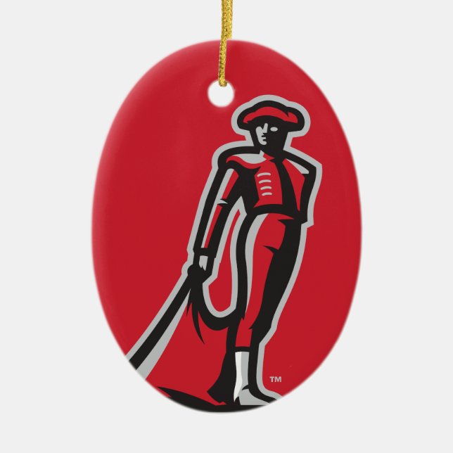 CSUN Matador - Red Ceramic Ornament (Front)