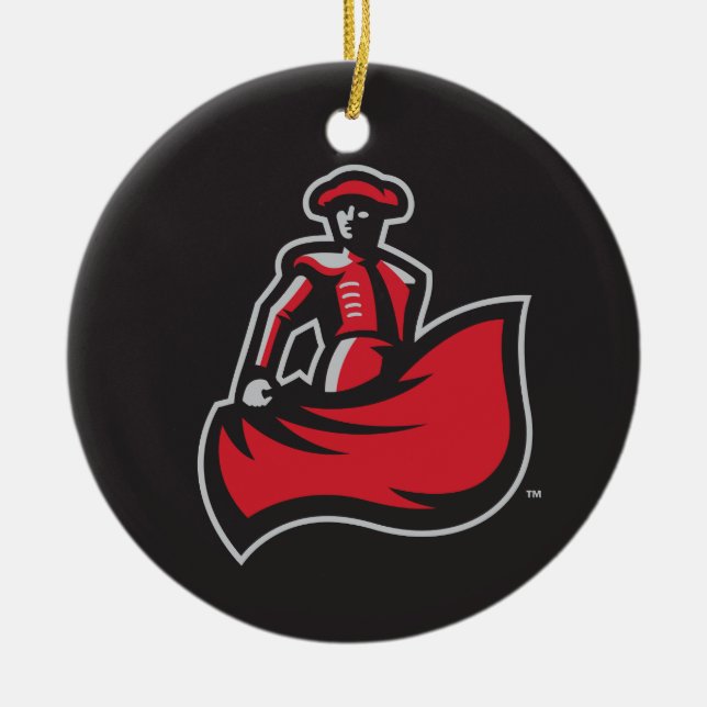 CSUN Matador with Cape - Black Ceramic Ornament (Front)