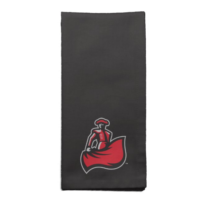 CSUN Matador with Cape - Black Cloth Napkin (Folded)