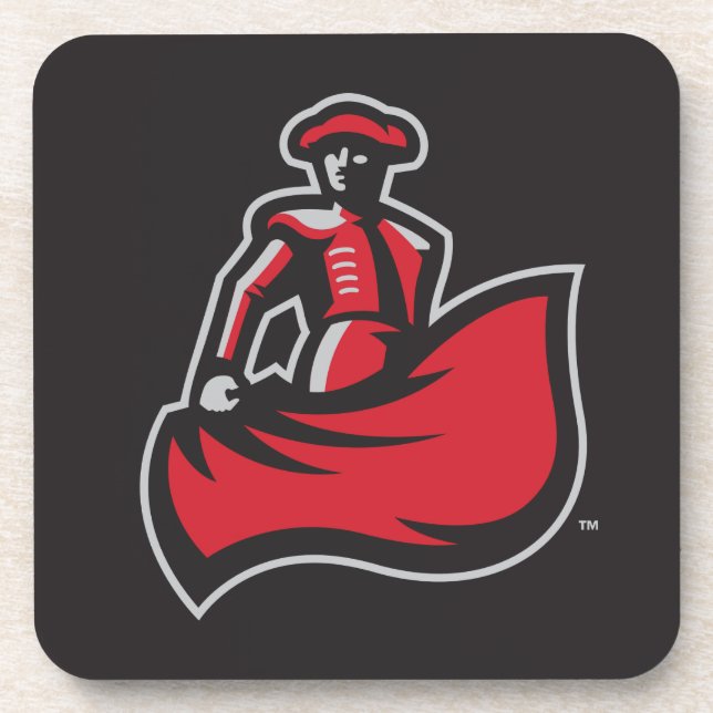 CSUN Matador with Cape - Black Drink Coaster (Front)