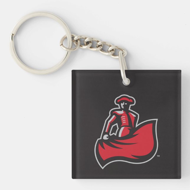 CSUN Matador with Cape - Black Keychain (Front)