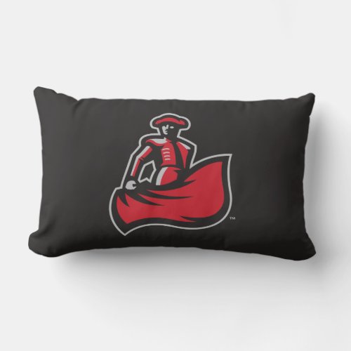 CSUN Matador with Cape _ Black Lumbar Pillow