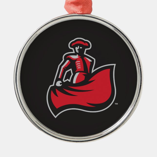 CSUN Matador with Cape - Black Metal Ornament (Front)