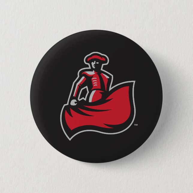 CSUN Matador with Cape - Black Pinback Button (Front)