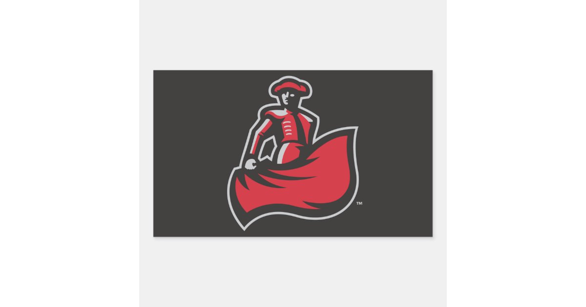 CSUN Matador with Cape - Black Rectangular Sticker | Zazzle