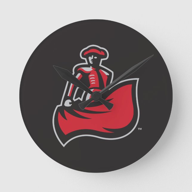CSUN Matador with Cape - Black Round Clock (Front)