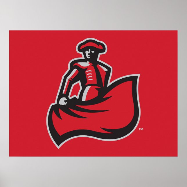 CSUN Matador with Cape - Red Poster (Front)