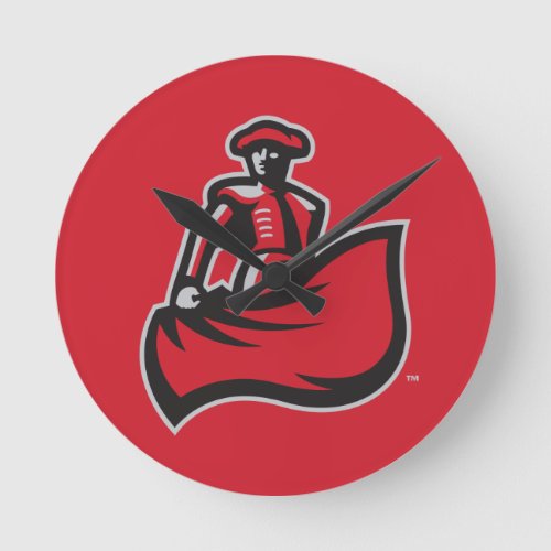 CSUN Matador with Cape _ Red Round Clock