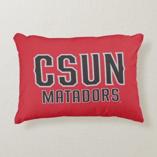CSUN Matadors _ Black with Gray Outline Decorative Pillow