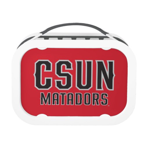 CSUN Matadors _ Black with Gray Outline Lunch Box