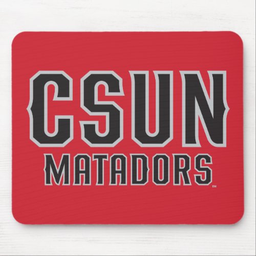 CSUN Matadors _ Black with Gray Outline Mouse Pad