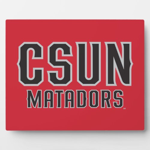 CSUN Matadors _ Black with Gray Outline Plaque