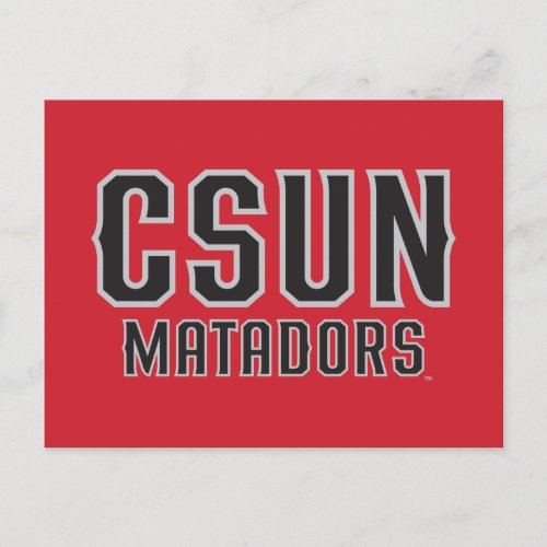 CSUN Matadors _ Black with Gray Outline Postcard