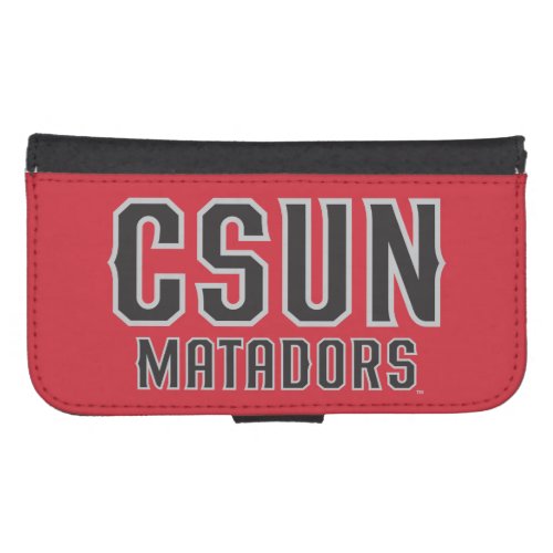 CSUN Matadors _ Black with Gray Outline Wallet Phone Case For Samsung Galaxy S4