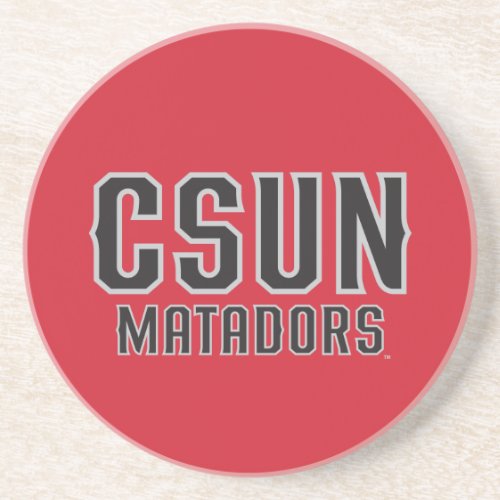 CSUN Matadors _ Black with Gray Outline Sandstone Coaster