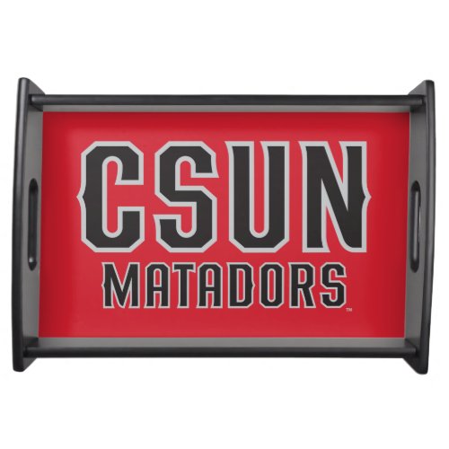 CSUN Matadors _ Black with Gray Outline Serving Tray