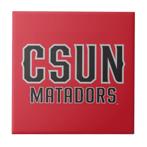 CSUN Matadors _ Black with Gray Outline Tile