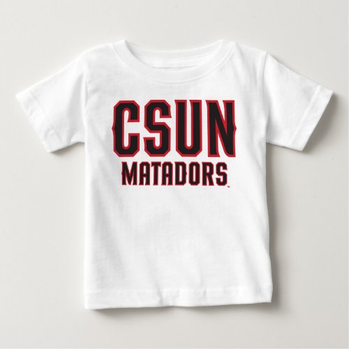 CSUN Matadors _ Black with Red Outline Baby T_Shirt