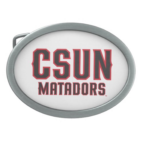 CSUN Matadors _ Black with Red Outline Belt Buckle