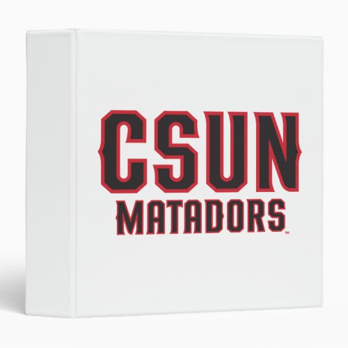 CSUN Matadors _ Black with Red Outline Binder