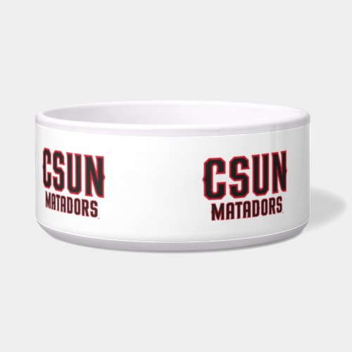 CSUN Matadors _ Black with Red Outline Bowl