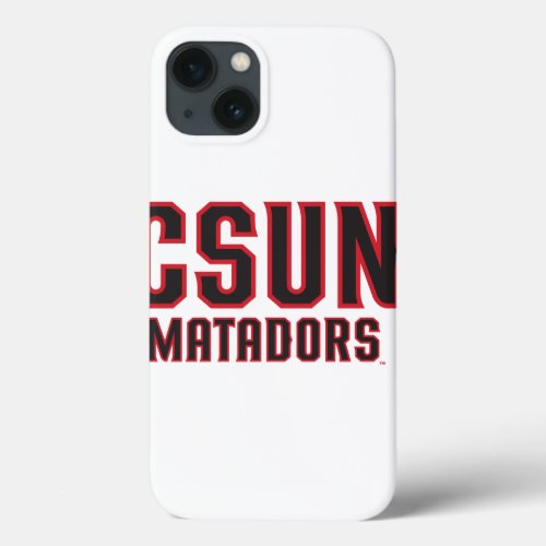 CSUN Matadors _ Black with Red Outline iPhone 13 Case