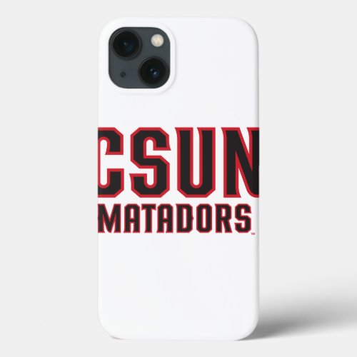 CSUN Matadors _ Black with Red Outline iPhone 13 Case