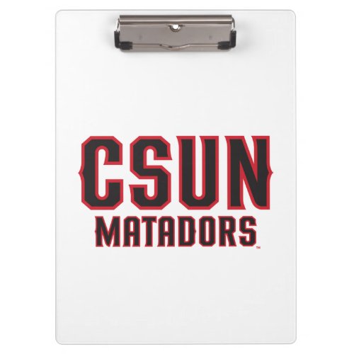 CSUN Matadors _ Black with Red Outline Clipboard