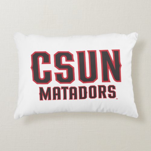 CSUN Matadors _ Black with Red Outline Decorative Pillow