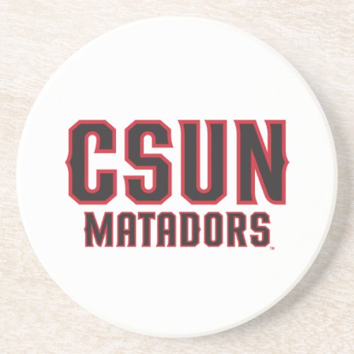 CSUN Matadors _ Black with Red Outline Drink Coaster
