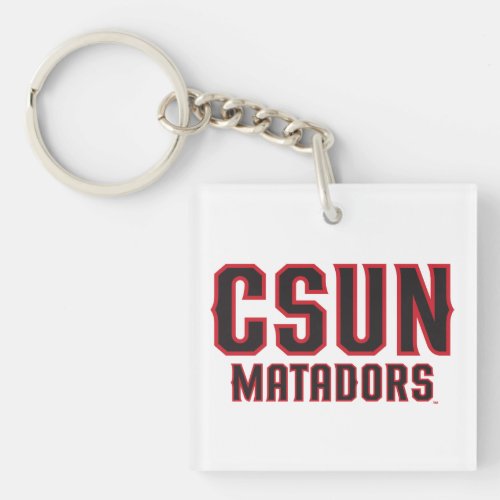 CSUN Matadors _ Black with Red Outline Keychain