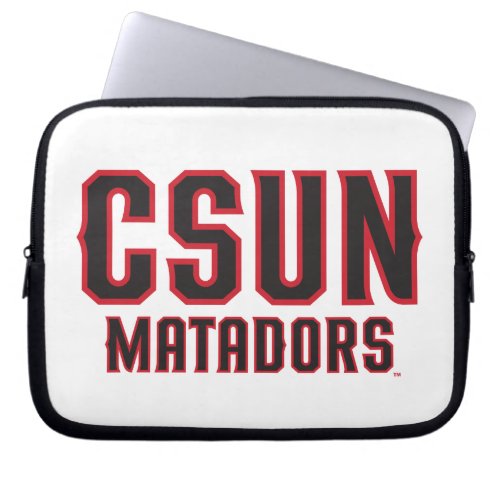 CSUN Matadors _ Black with Red Outline Laptop Sleeve