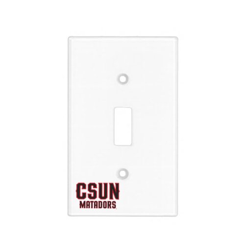 CSUN Matadors _ Black with Red Outline Light Switch Cover