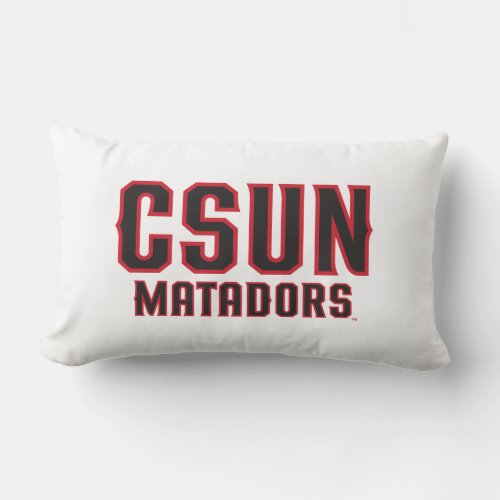 CSUN Matadors _ Black with Red Outline Lumbar Pillow