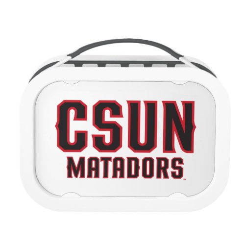 CSUN Matadors _ Black with Red Outline Lunch Box
