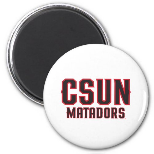 CSUN Matadors _ Black with Red Outline Magnet