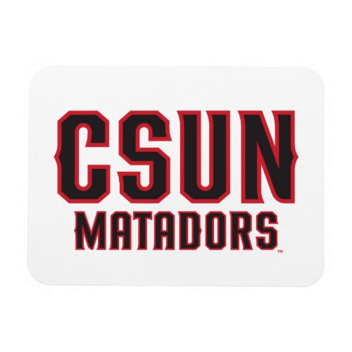 CSUN Matadors _ Black with Red Outline Magnet