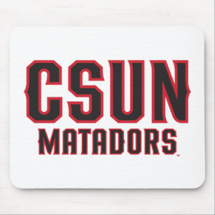 CSUN Matadors - Black with Red Outline Mouse Pad