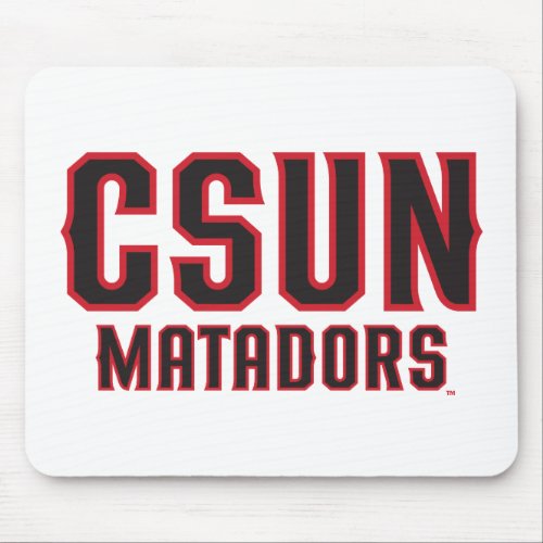 CSUN Matadors _ Black with Red Outline Mouse Pad