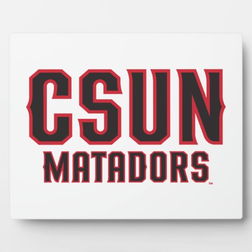 CSUN Matadors _ Black with Red Outline Plaque