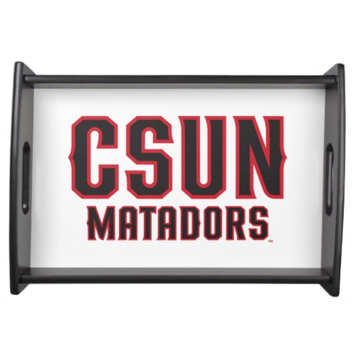 CSUN Matadors _ Black with Red Outline Serving Tray