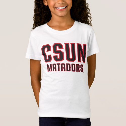 CSUN Matadors _ Black with Red Outline T_Shirt