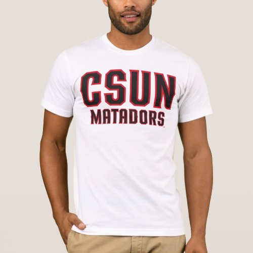 CSUN Matadors _ Black with Red Outline T_Shirt