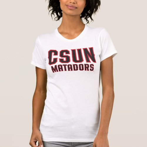 CSUN Matadors _ Black with Red Outline T_Shirt