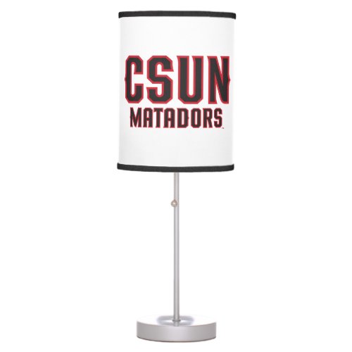 CSUN Matadors _ Black with Red Outline Table Lamp