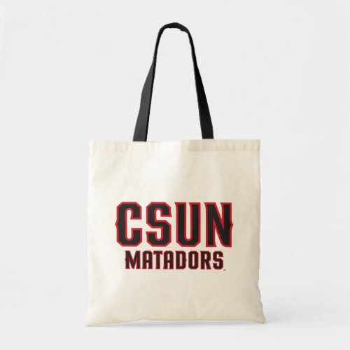 CSUN Matadors _ Black with Red Outline Tote Bag