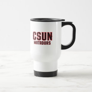 CSUN Matadors - Black with Red Outline Travel Mug