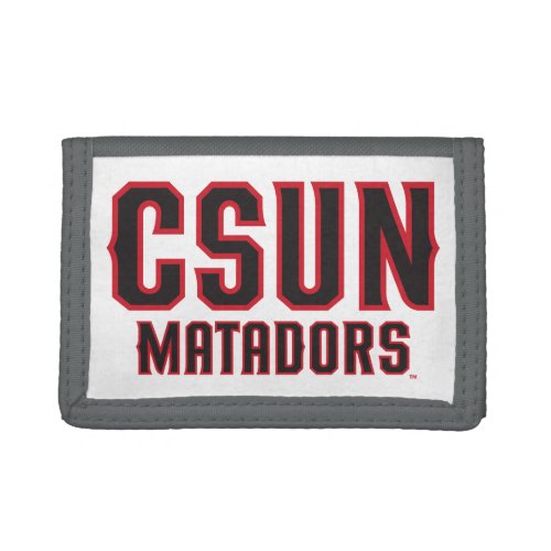 CSUN Matadors _ Black with Red Outline Tri_fold Wallet