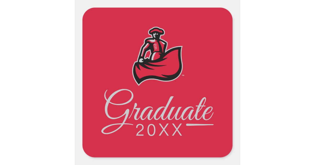 CSUN Matadors Graduate Square Sticker | Zazzle