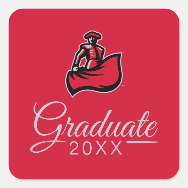 CSUN Matadors Graduate Square Sticker (Front)